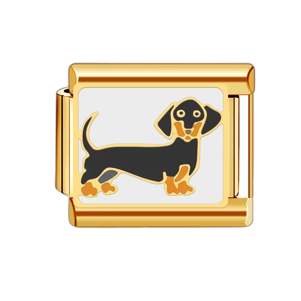 Dachshund Black & Brown – Gold