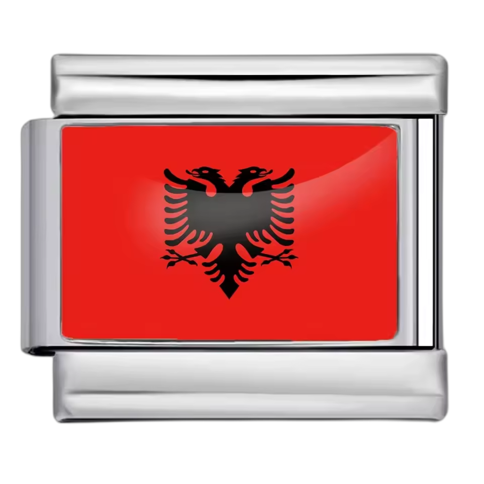 Albania Flag – Silver