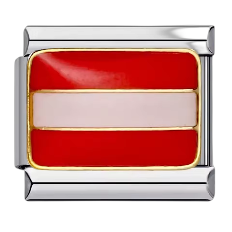 Austria Flag – Silver