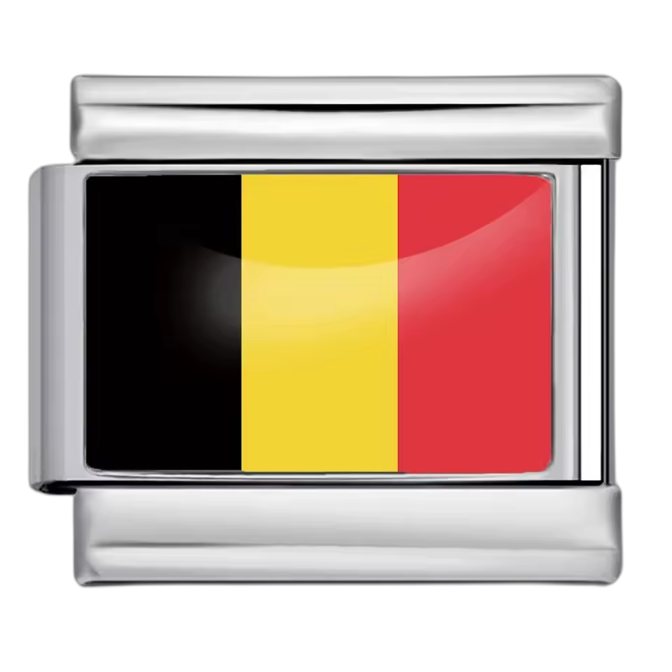 Belgium Flag – Silver