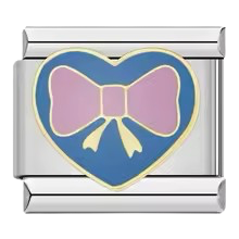 Bow in Blue Heart – Silver