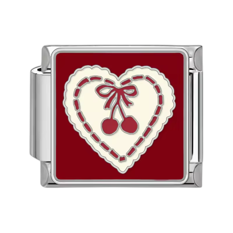 Cherry Heart Lace – Silver