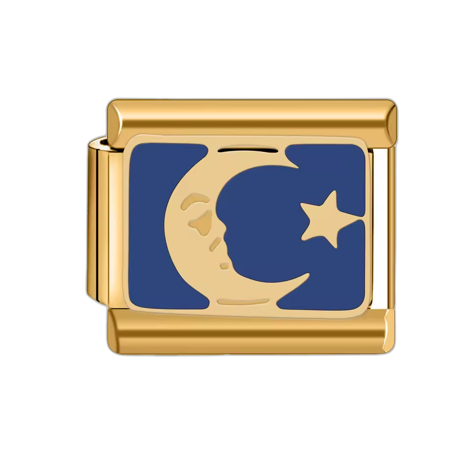 Crescent Moon & Star – Gold