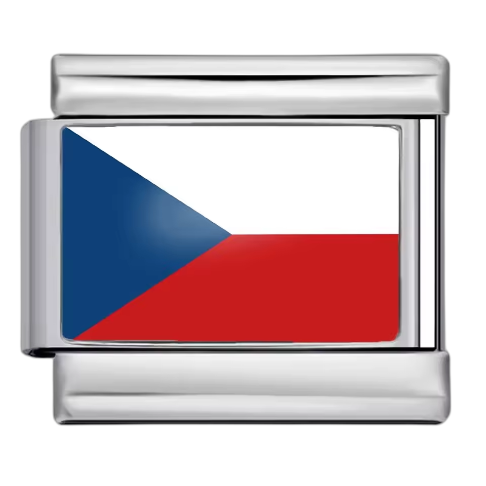 Czech Republic Flag – Silver