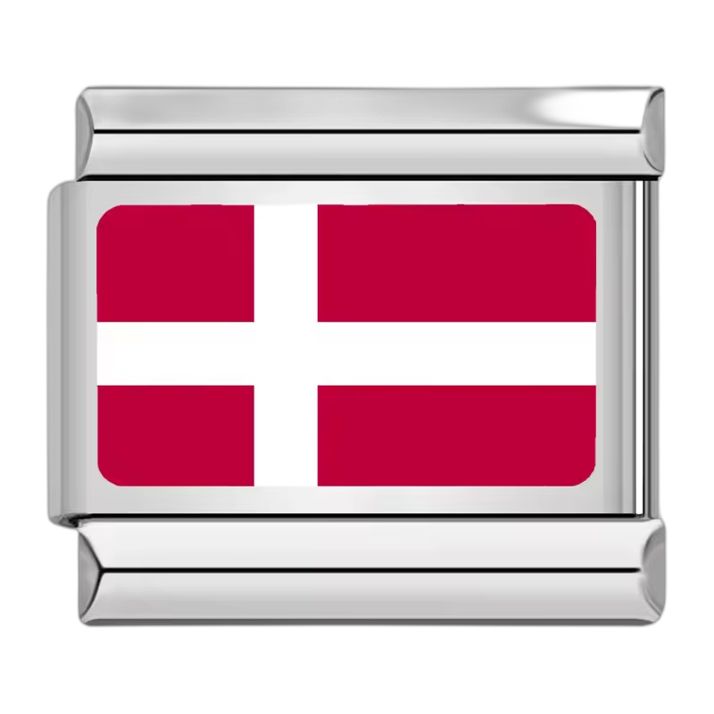 Denmark Flag – Silver