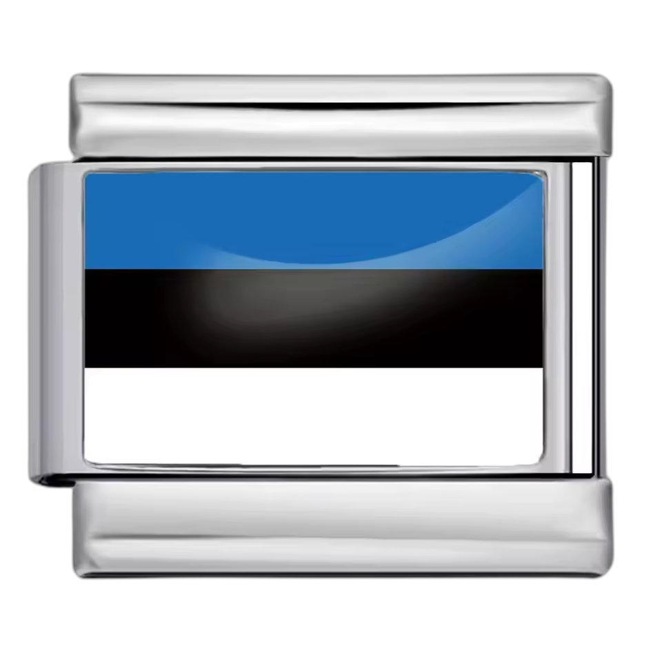 Estonia Flag – Silver