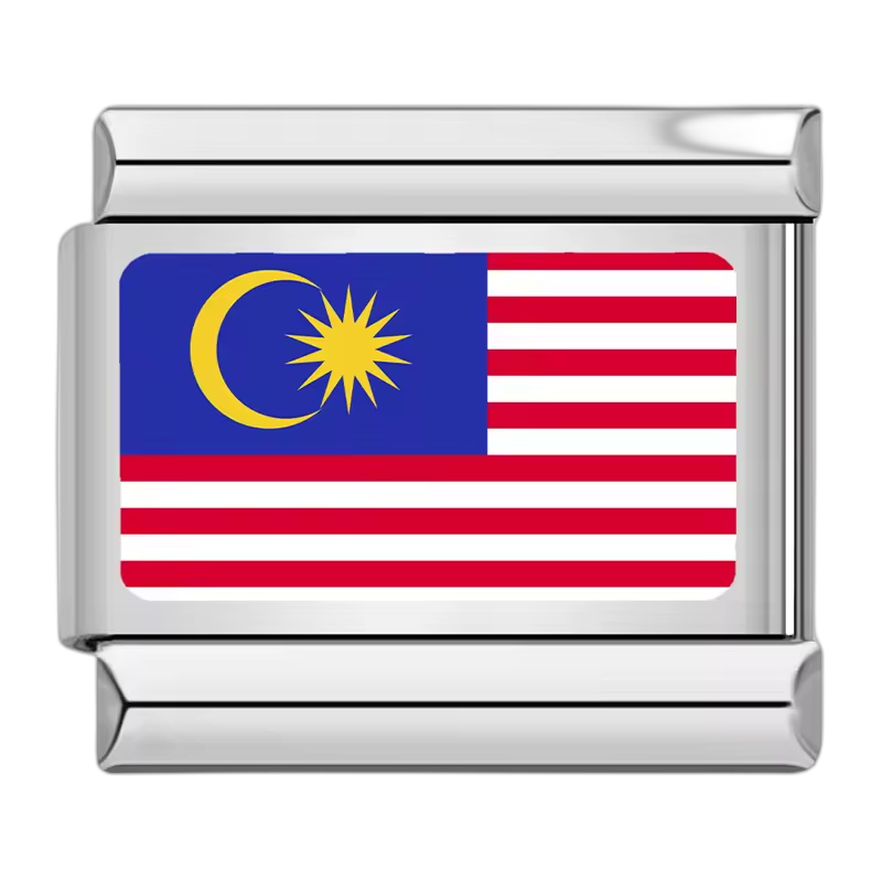 Malaysia Flag – Silver