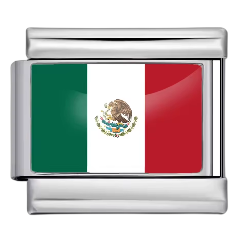Mexico Flag – Silver