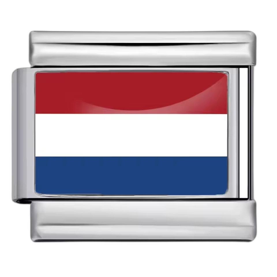 Netherlands Flag – Silver
