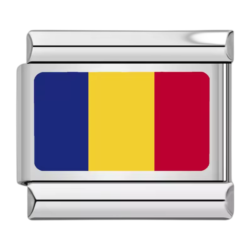Romania Flag – Silver