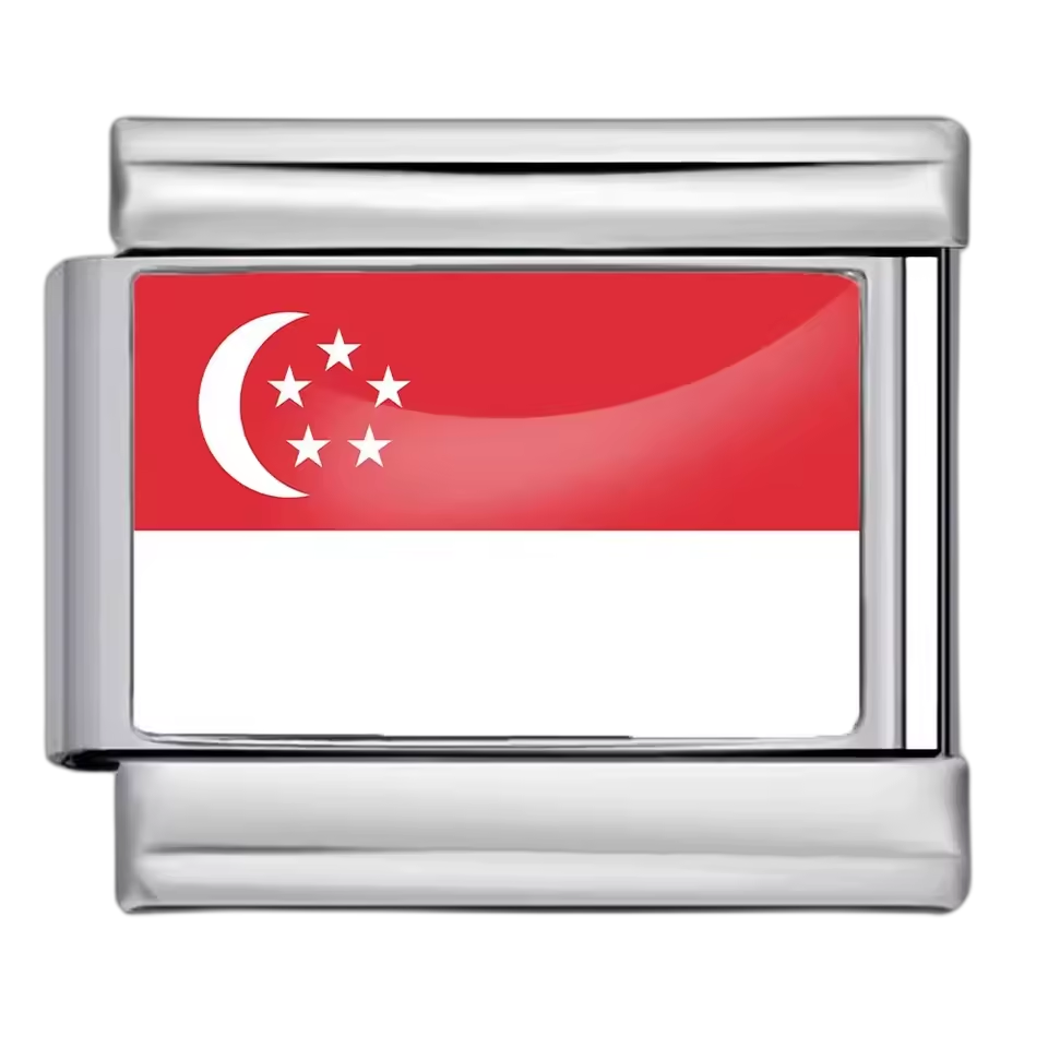 Singapore Flag – Silver