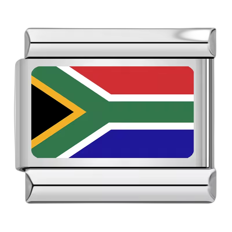South Africa Flag – Silver