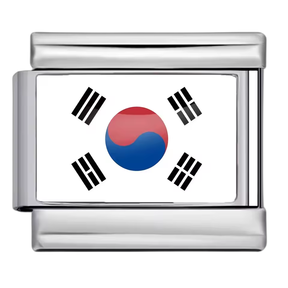 South Korea Flag – Silver