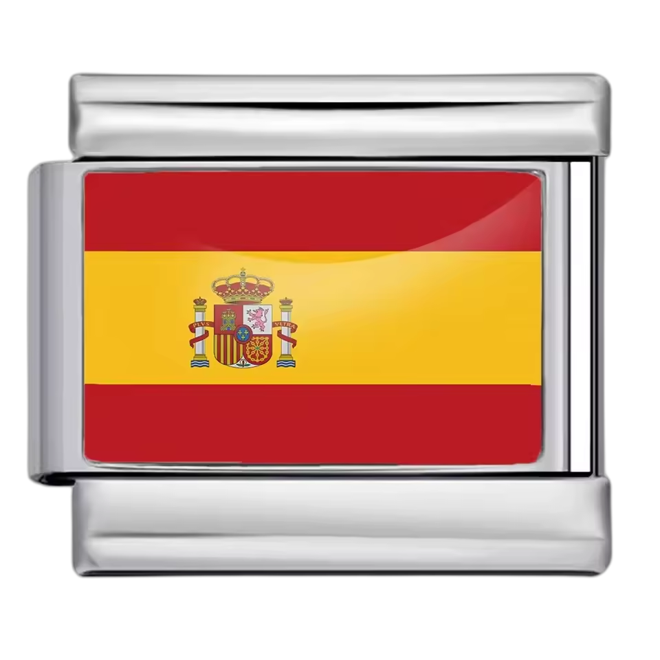 Spain Flag – Silver
