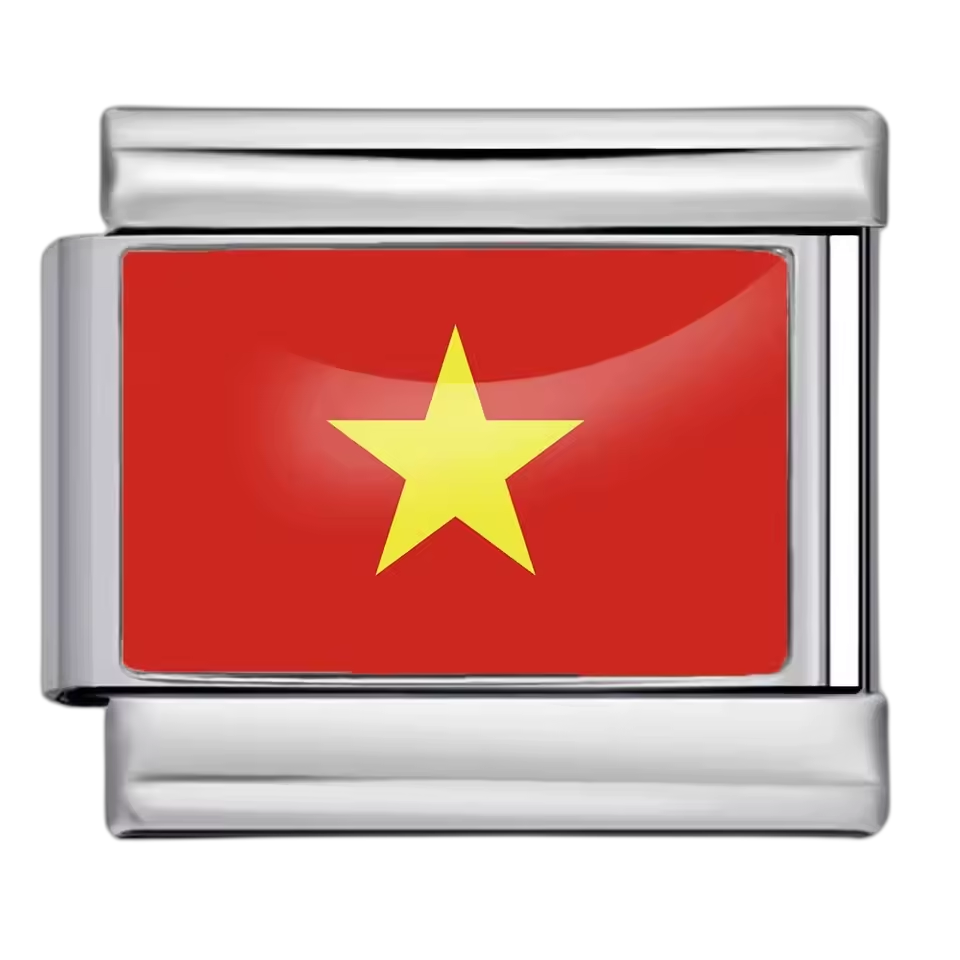 Vietnam Flag – Silver